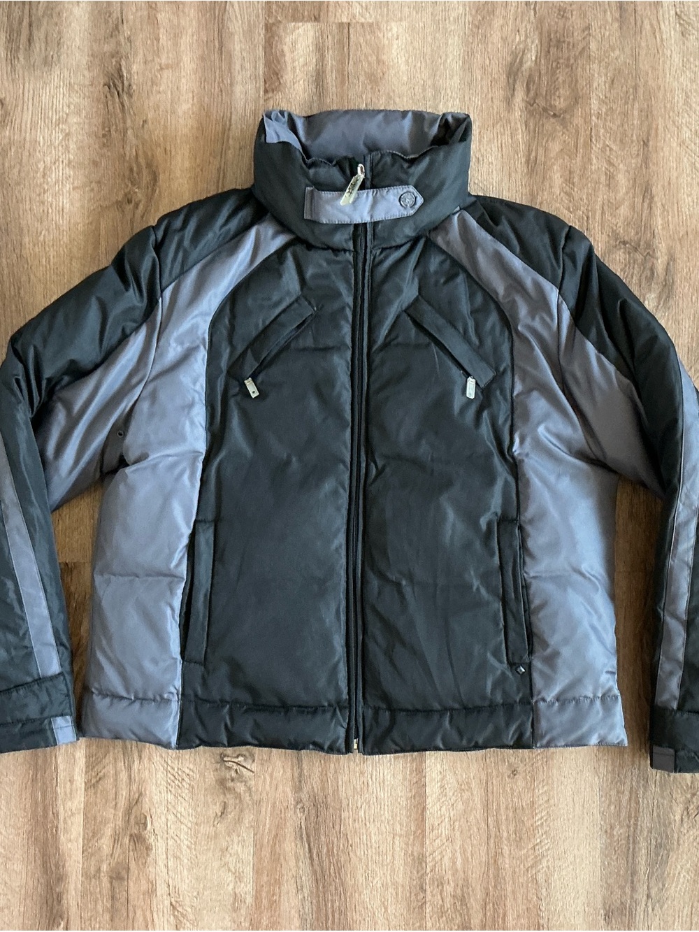 Black Rivet Jacket XL Crop Puffer Moto G-III Full Zip Fleece Lined Down Filled